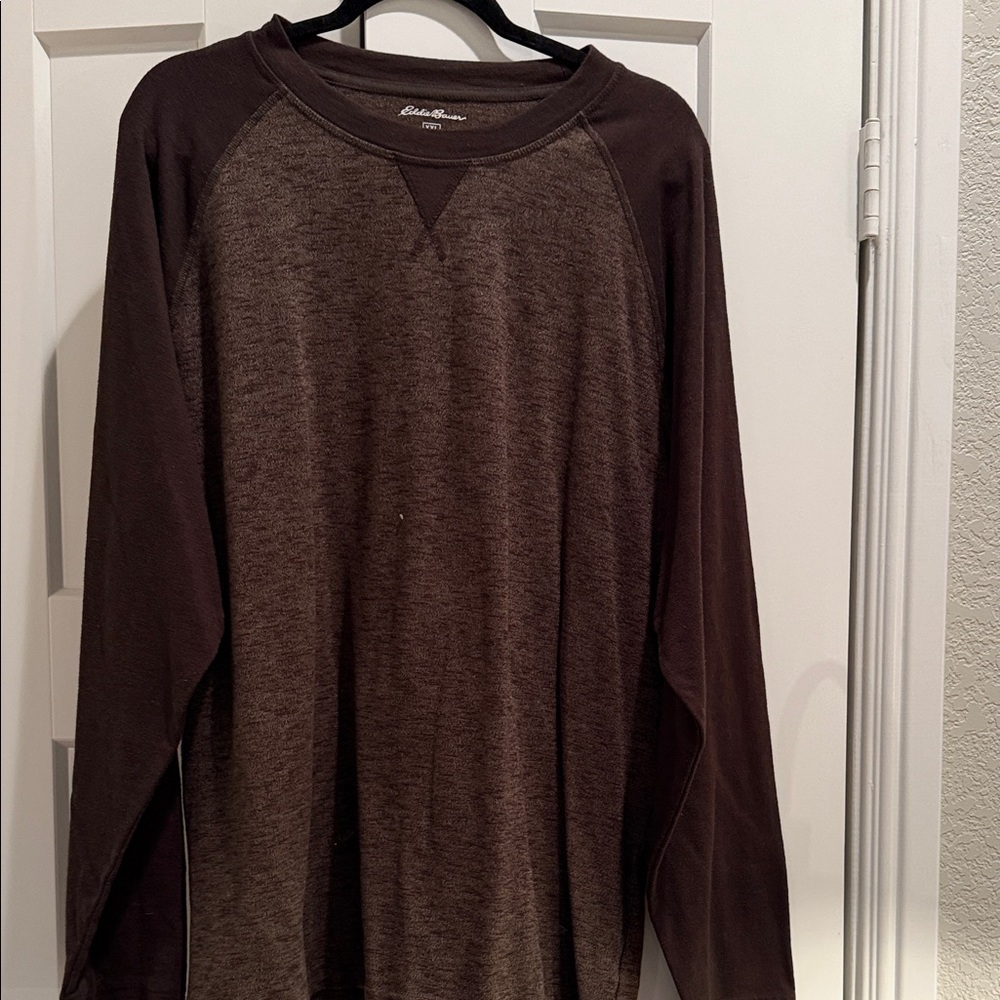 Eddie Bauer Men's Chocolate Long Sleeve Tee